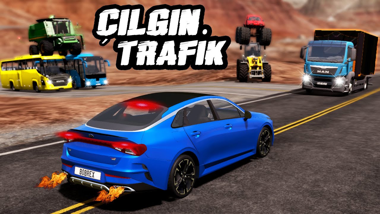 BOL KAZALI ÇILGIN TRAFİK MODU İLE UZUN YOL SEFERİ #4 / BeamNG.drive / Diy Arduino steering wheel set