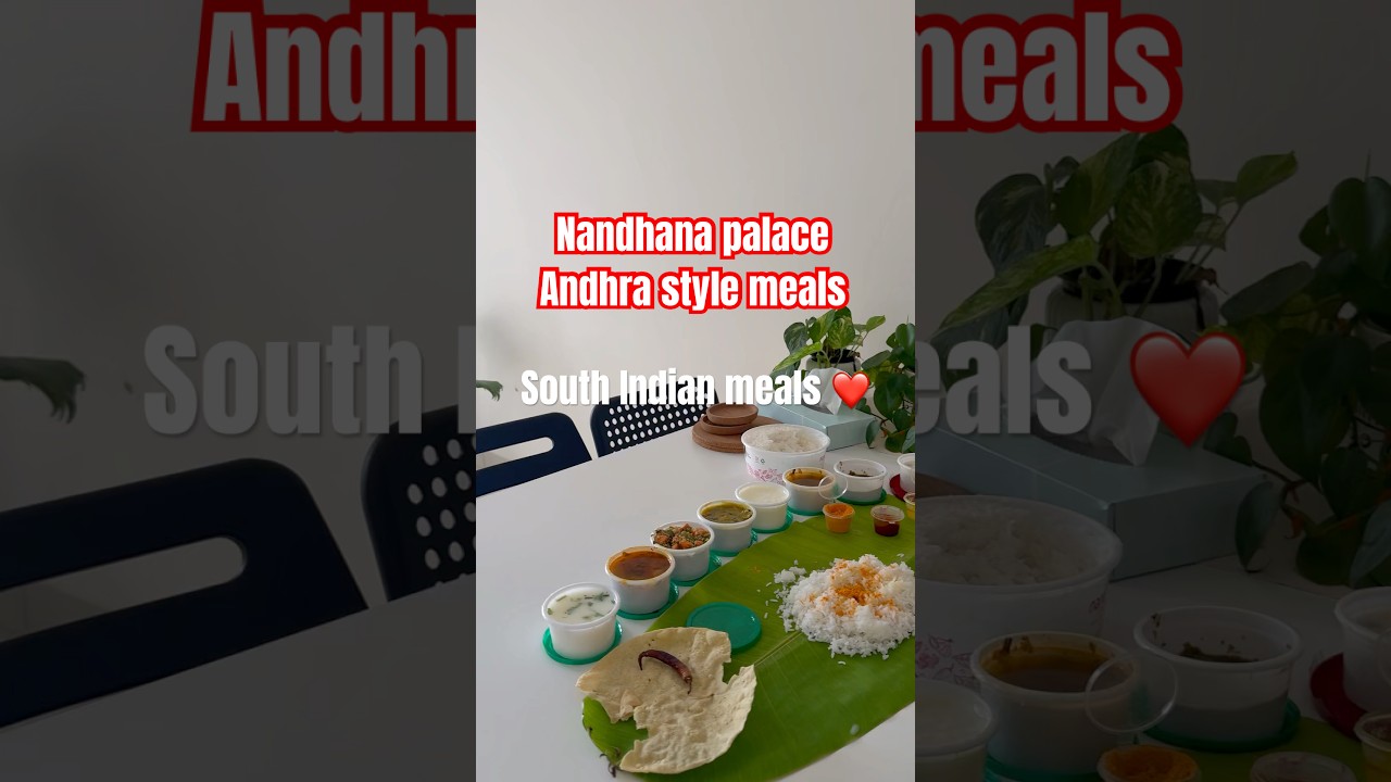 Tried this Andhra style meal #andhrameals #bengaluru #npr #nandhanapalace#food #southindianfood