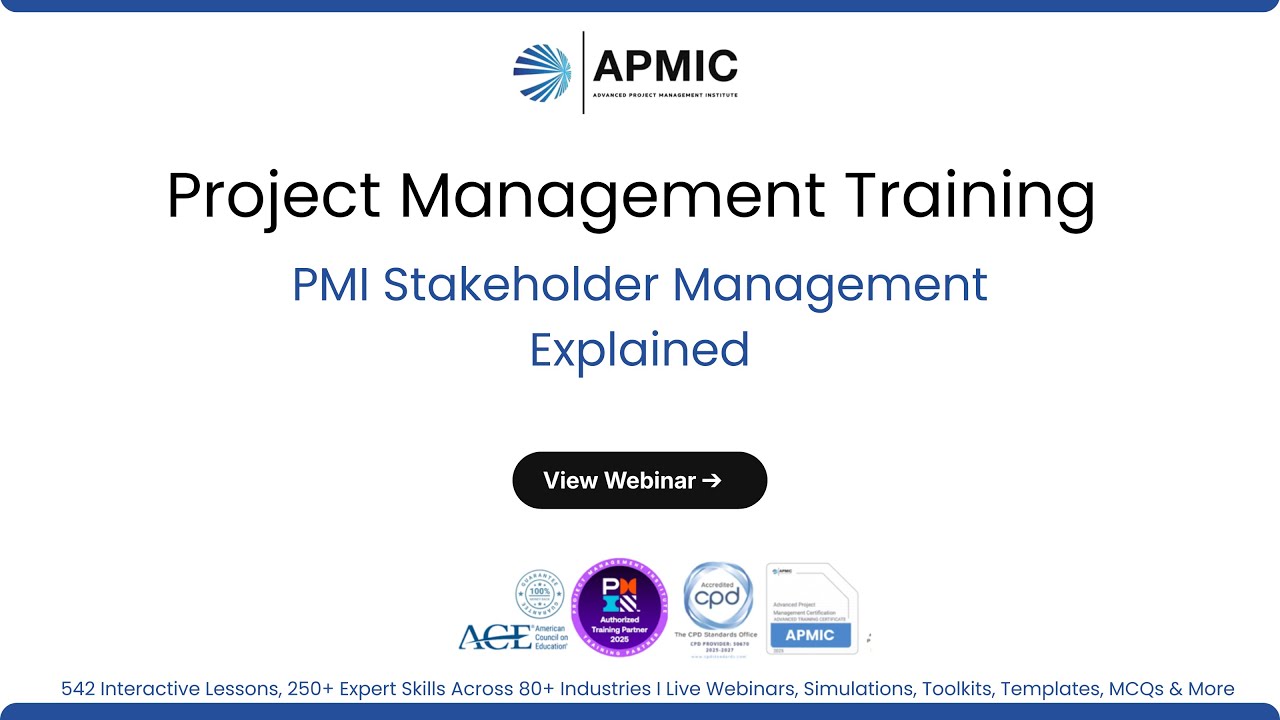 Project Stakeholder Management: PMI Overview & Exam Preparation | Project Management Certification