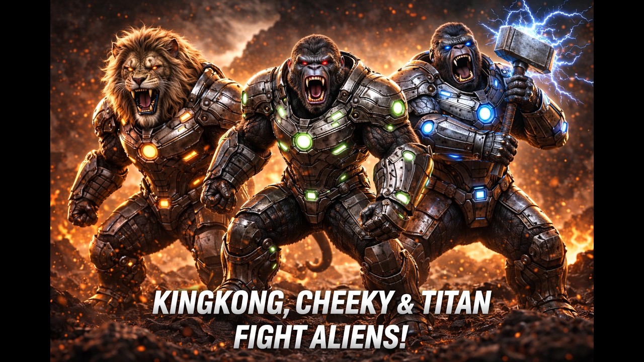 Cheeky, Titan and King Kong save the world  🌍🦍🐒💪