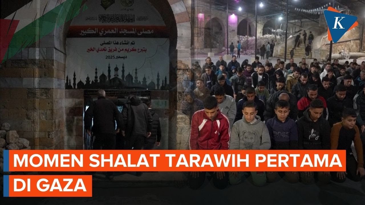 Suasana Shalat Tarawih Pertama di Gaza