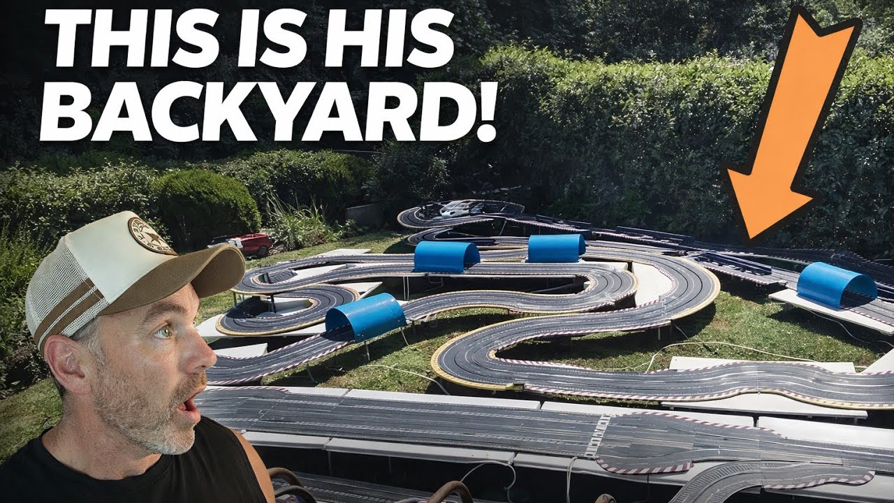 A Carrera Digital 132 CRAZY home built Backyard race Track!! #racecar #racing