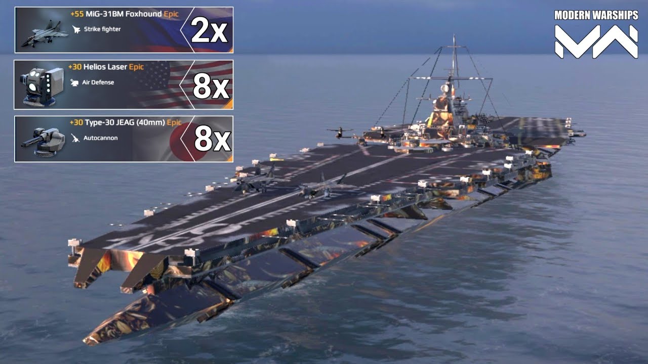 USS Nemesis With 2x MIG-31BM Foxhound Best Strike Fighter Gameplay - Modern Warships