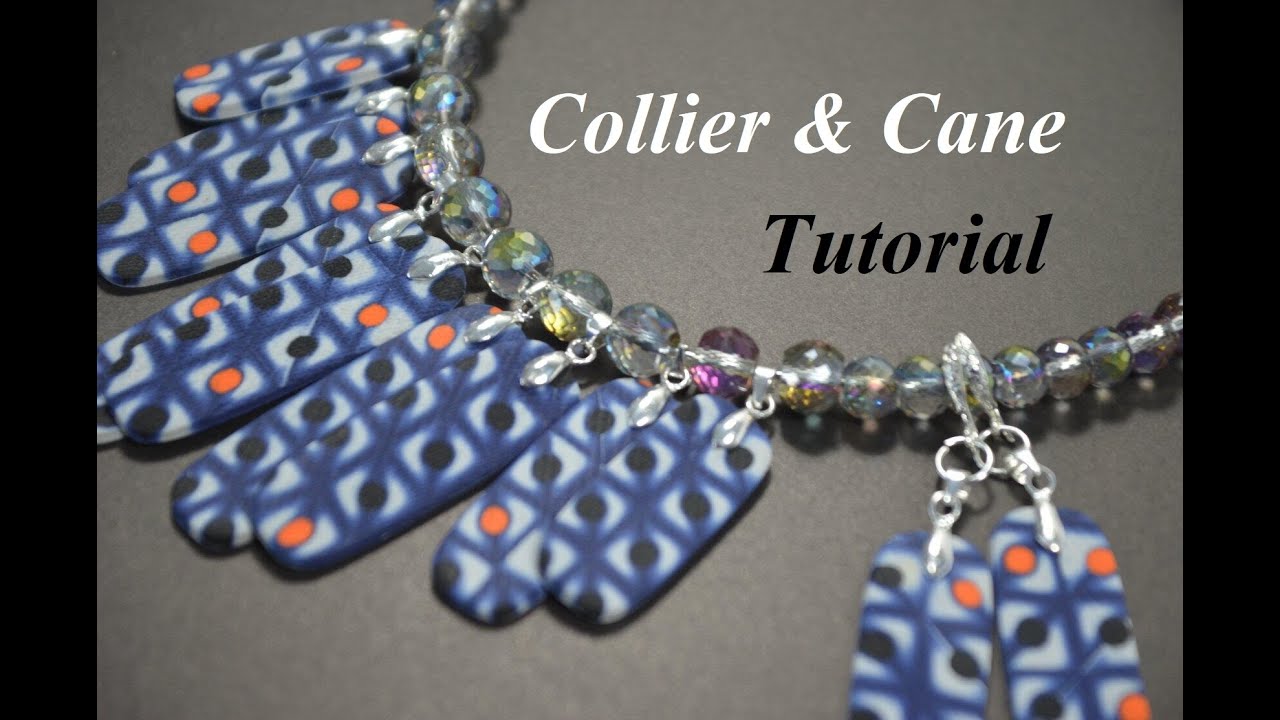 NEW DIY idea collier & CZEXTRUDER cane polymer clay tutorial FIMO колье из полимерной глины