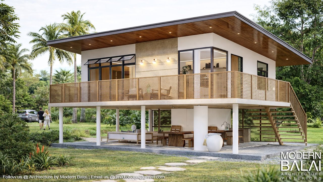 MODERN BAHAY KUBO WITH INTERIOR DESIGN | 2-BEDROOM 7.5X8.5 METERS | MODERN BALAI