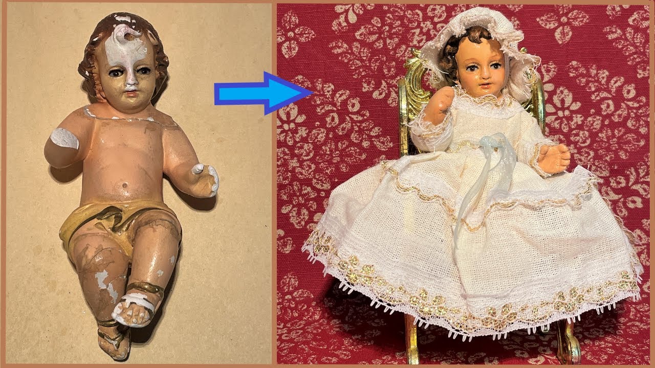 How To Repair Broken Vintage Plaster Statue | Reparando Niño Jesús