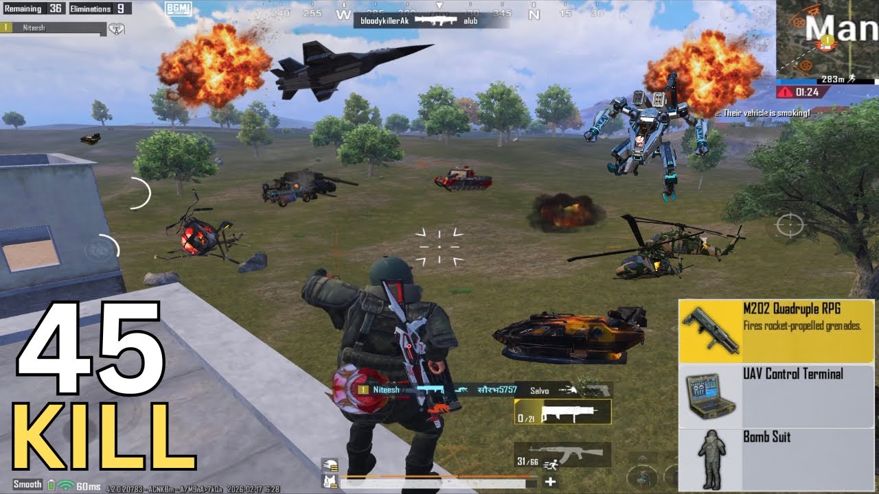 45 kills 🔥 Ultimate M202 + UAV Drone Action in Payload Mode 💥 || PUBG MOBILE ||
