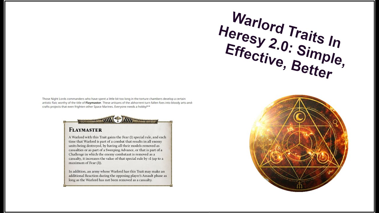 Warlord Traits In Heresy 2.0: Simple, Effective, Better