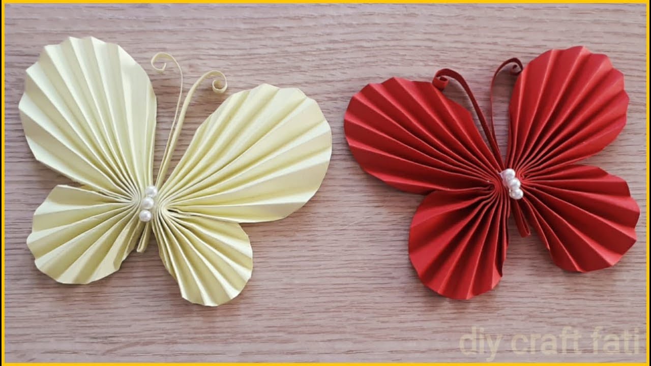paper butterfly /كيف تصنع فراشة من الورق سهلة/ افكار من الررق للديكور/ اشغال يدوية