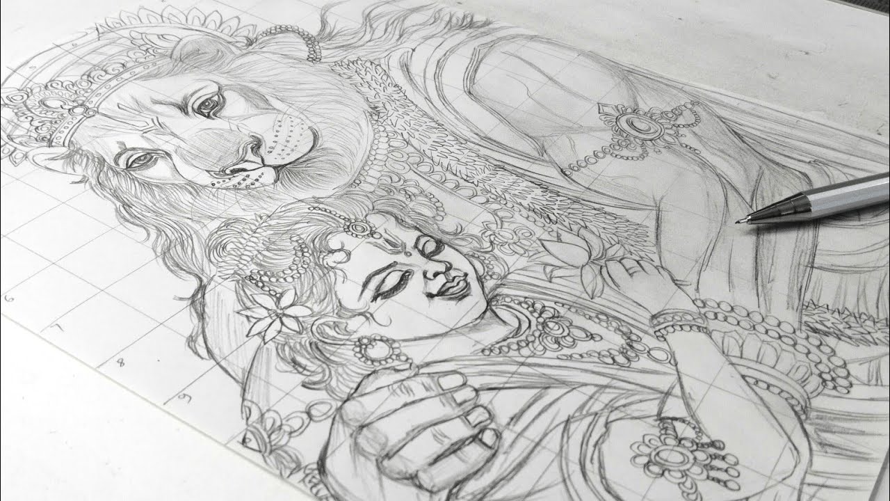 Mahavatar Narasimha With Prahlad Drawing,How to draw Narasimha Bhagwan,Narasimha Prahlad Ji Drawing