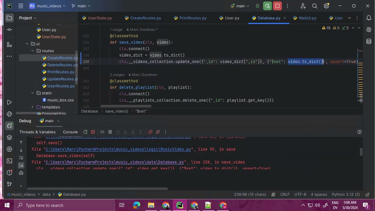 233Y Multi User CreateRoutes