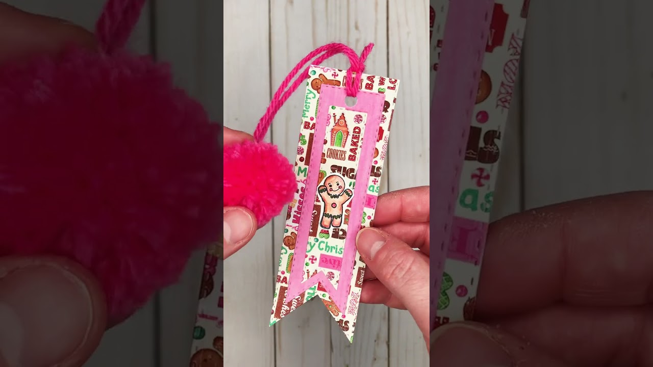#shorts Cute Homemade Christmas Bookmarks | DIY Paper Crafting and Stamping  #booktube #crafts