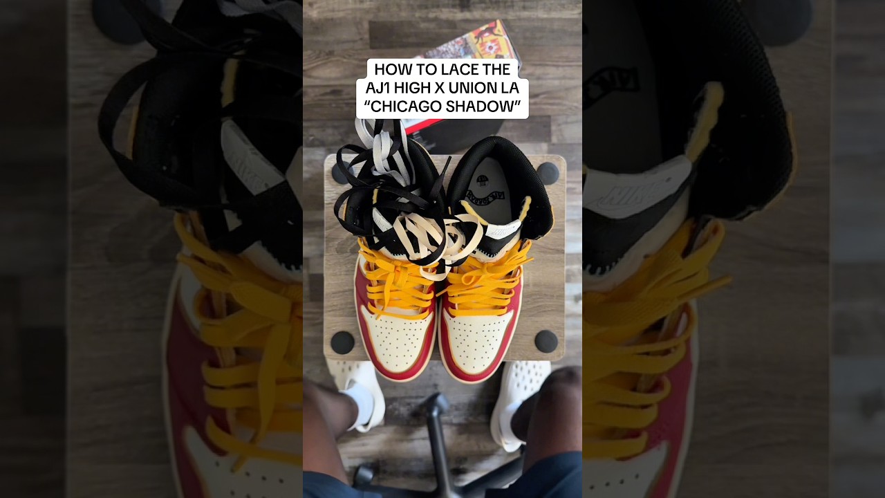 HOW TO LACE THE AIR JORDAN 1 X UNION LA &ldquo;CHICAGO SHADOW&rdquo; 🔥✅ #shorts #sneakers #jordan #nike #lace
