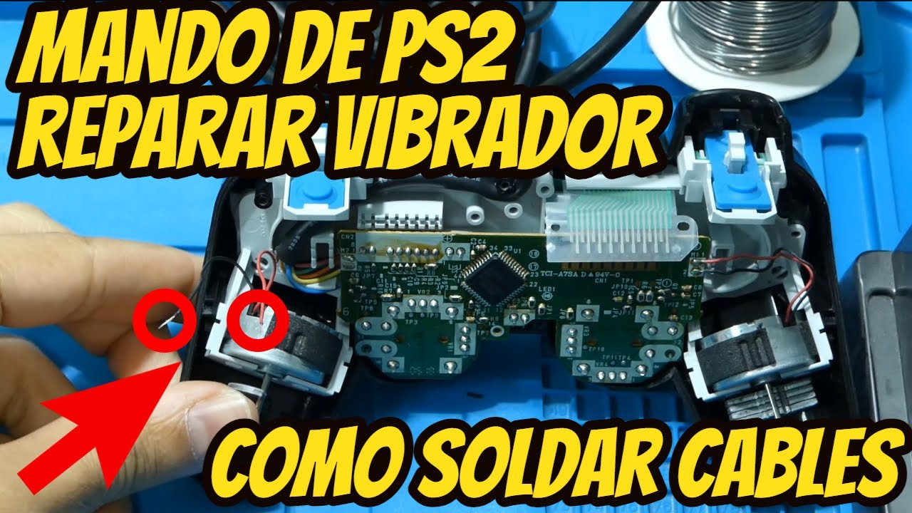 Mando de PS2 Fallo de Vibrador // Como Soldar Cables Paso a Paso