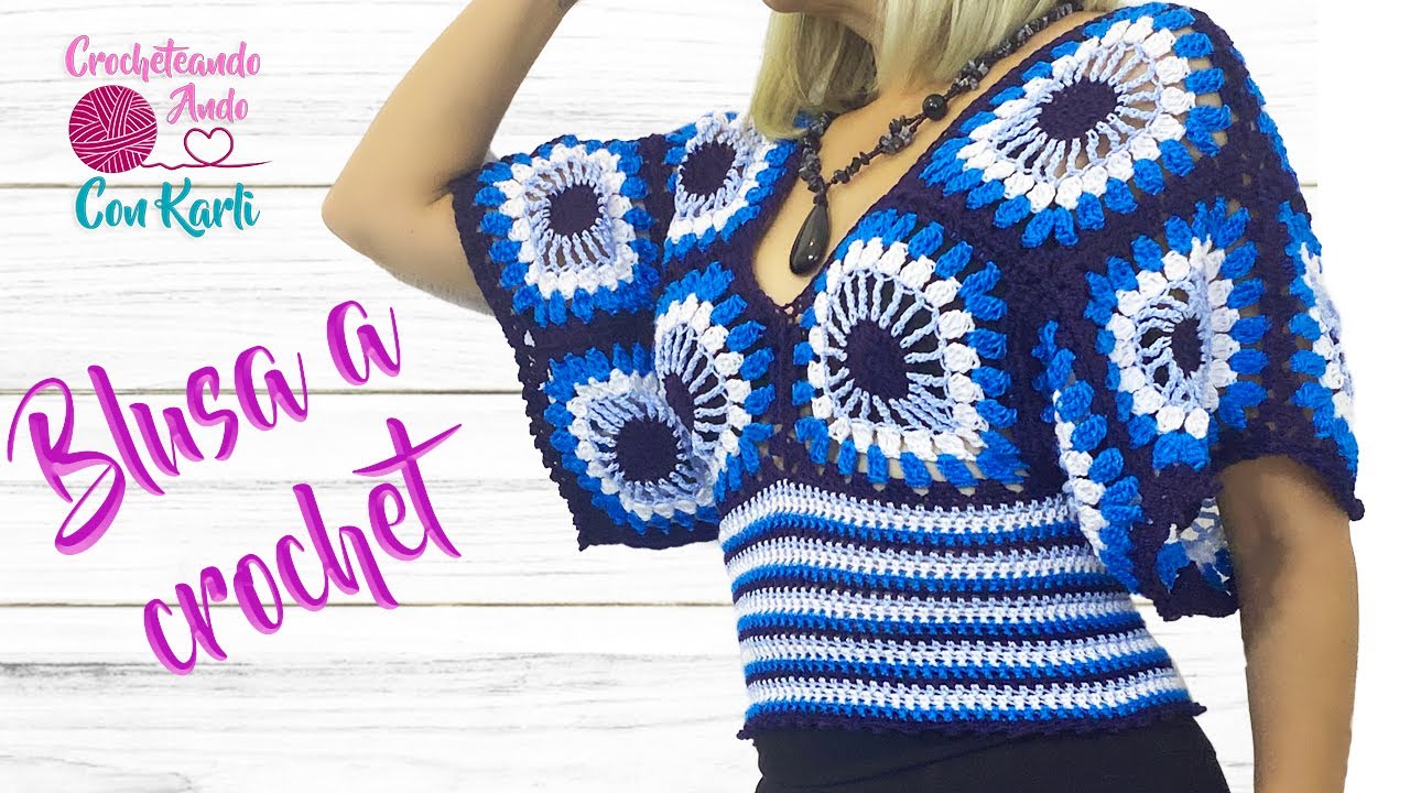 Blusa tejida a crochet 🥰 Modelo 