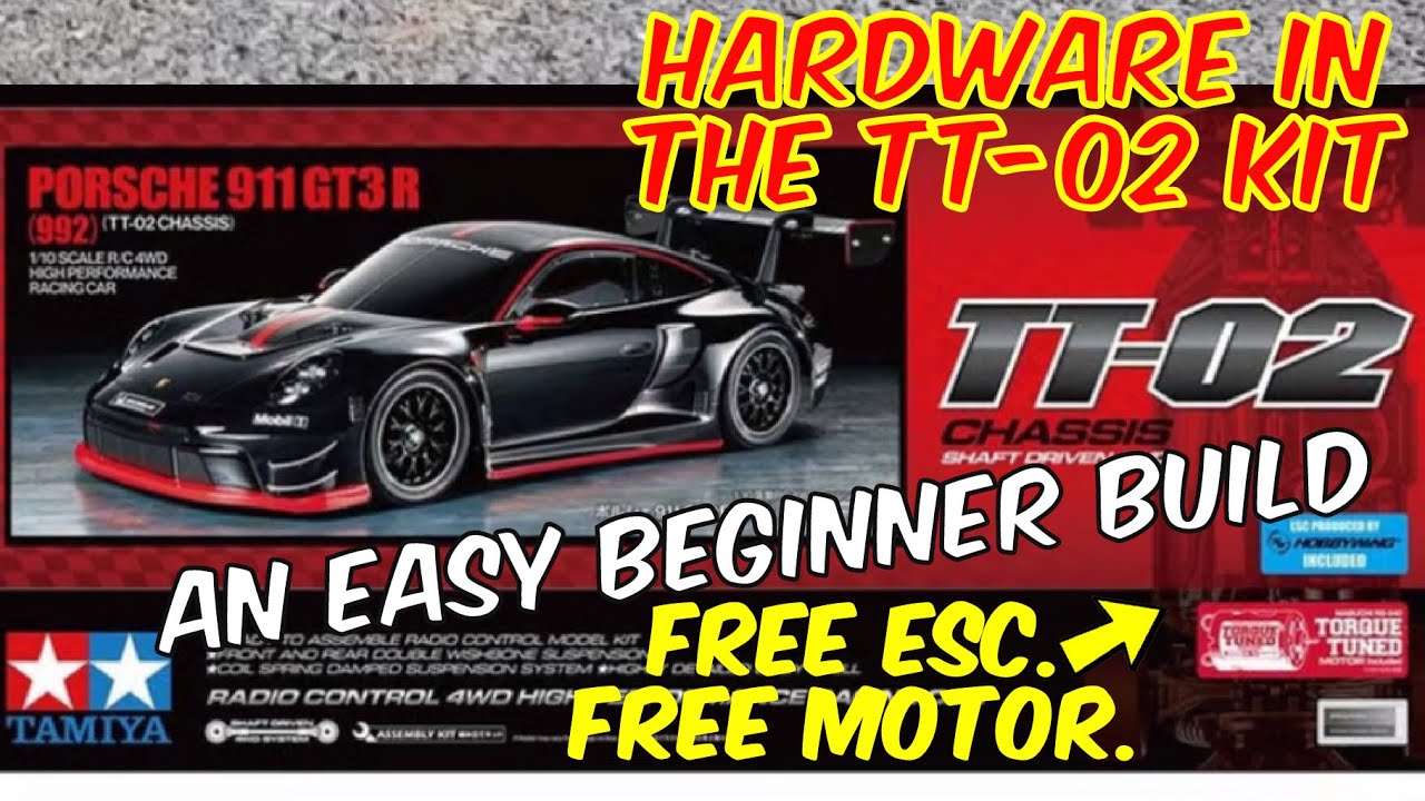 Tamiya TT-02 Porsche 911 GT3-R Kit hardware motor & esc