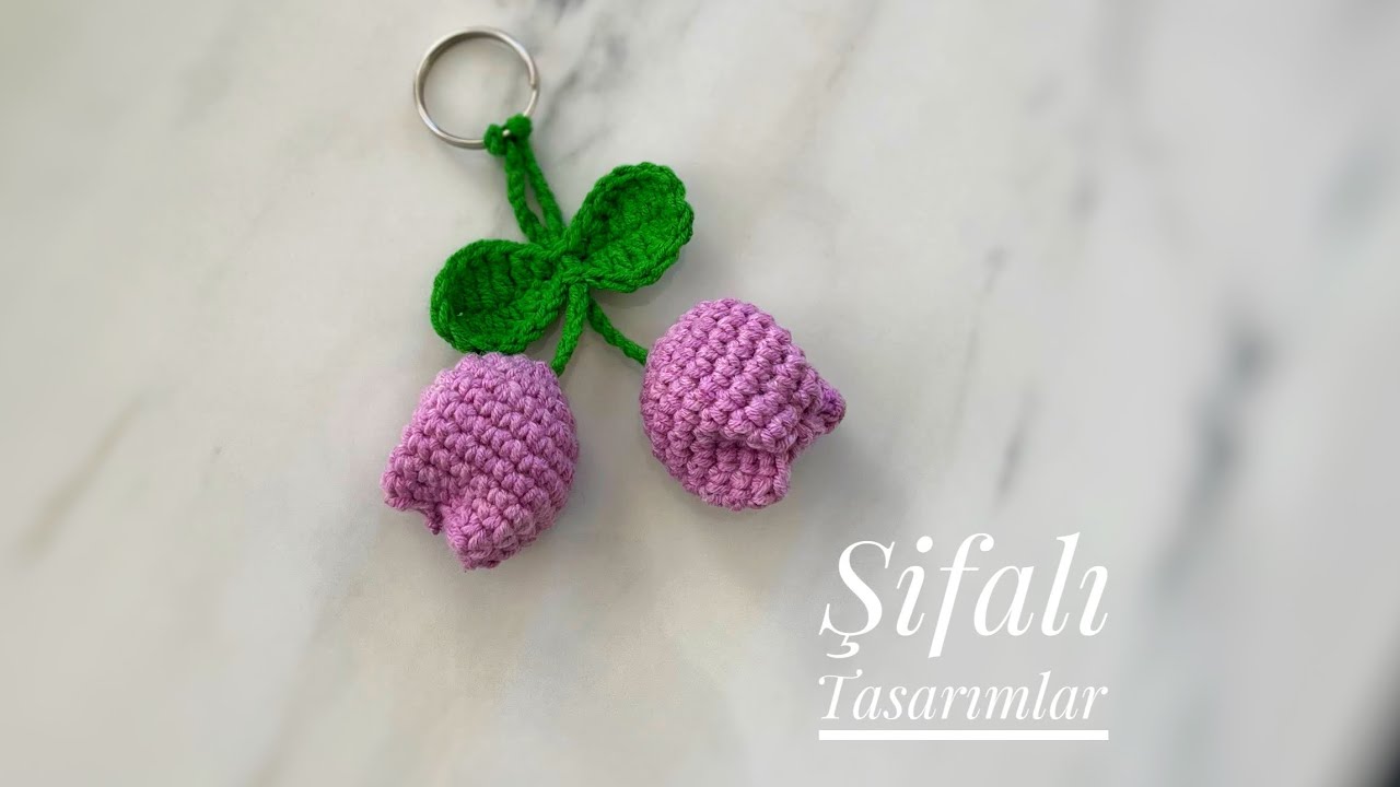  Amigurumi Lale Anahtarlık Yapımı 🌷 | Kolay ve Şık Örgü Anahtarlık Tarifi / Tulip Keychain Tutorial