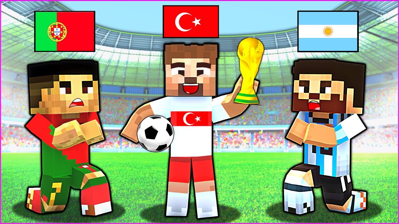 MİNECRAFT FUTBOLCU ÜLKELER YARIŞIYOR! 😱 - Minecraft