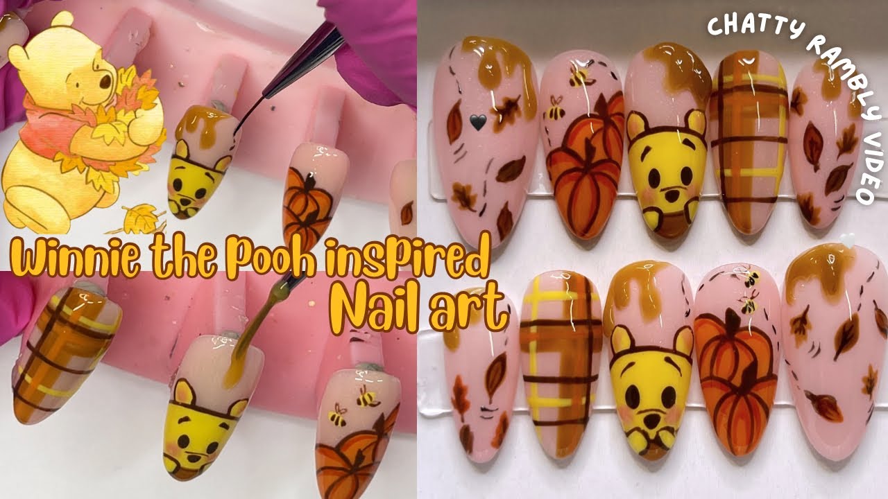 Fall winnie the pooh inspired nail art! 💅🏼 + rambling as always 🤦🏻‍♀️💓