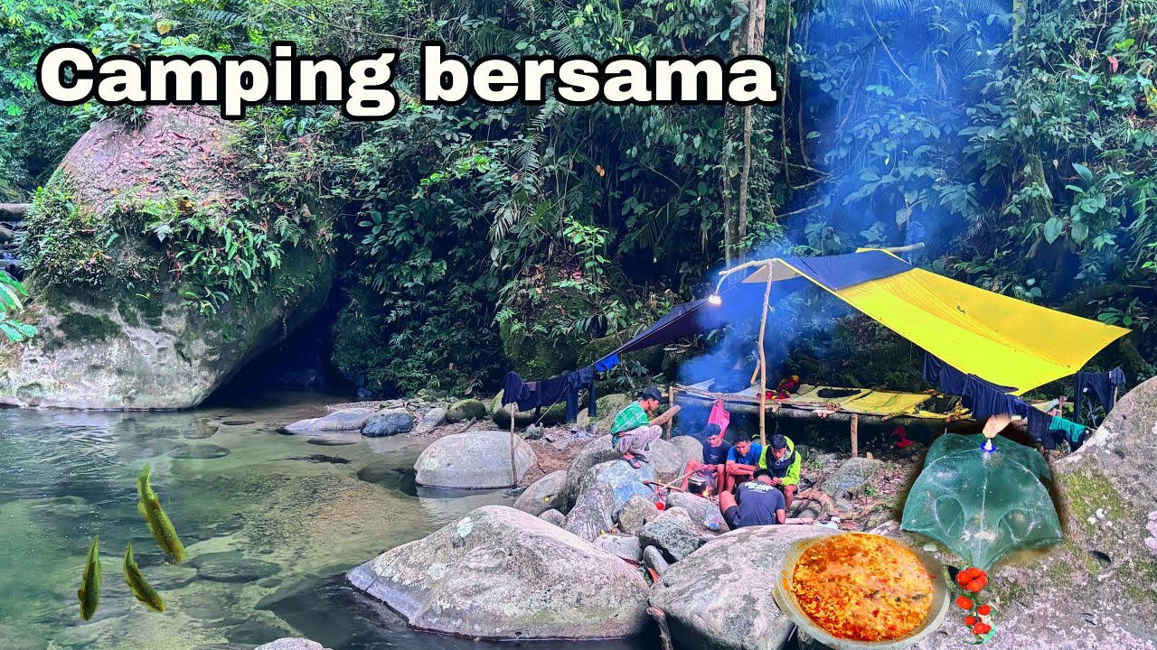 Camping bersama di hutan hujan Sulawesi memasang 3 bubu udang dan 18 pancing sidat 🔥⛺️