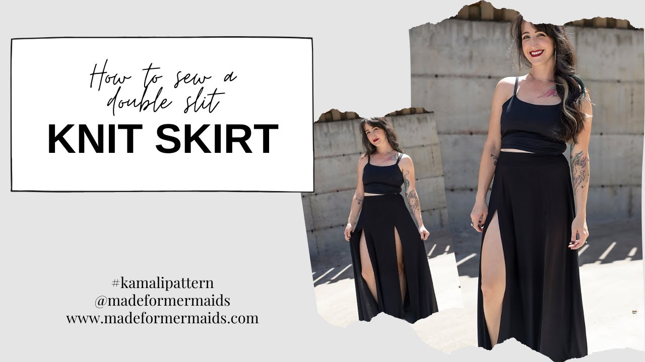 How to sew a double slit knit skirt
