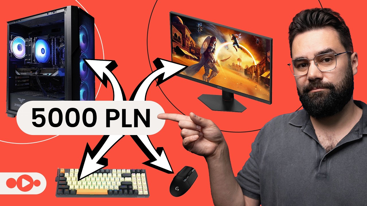 Komputer za 5000 zł z monitorem, klawiaturą i myszką