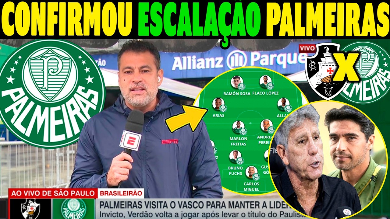 DIA DE EXCELENTE NOTICIA PALMEIRAS! NICOLETTI TROUXE A NOTICIA! NOVIDADE ESCALÇÃO PALMEIRAS X VASCO