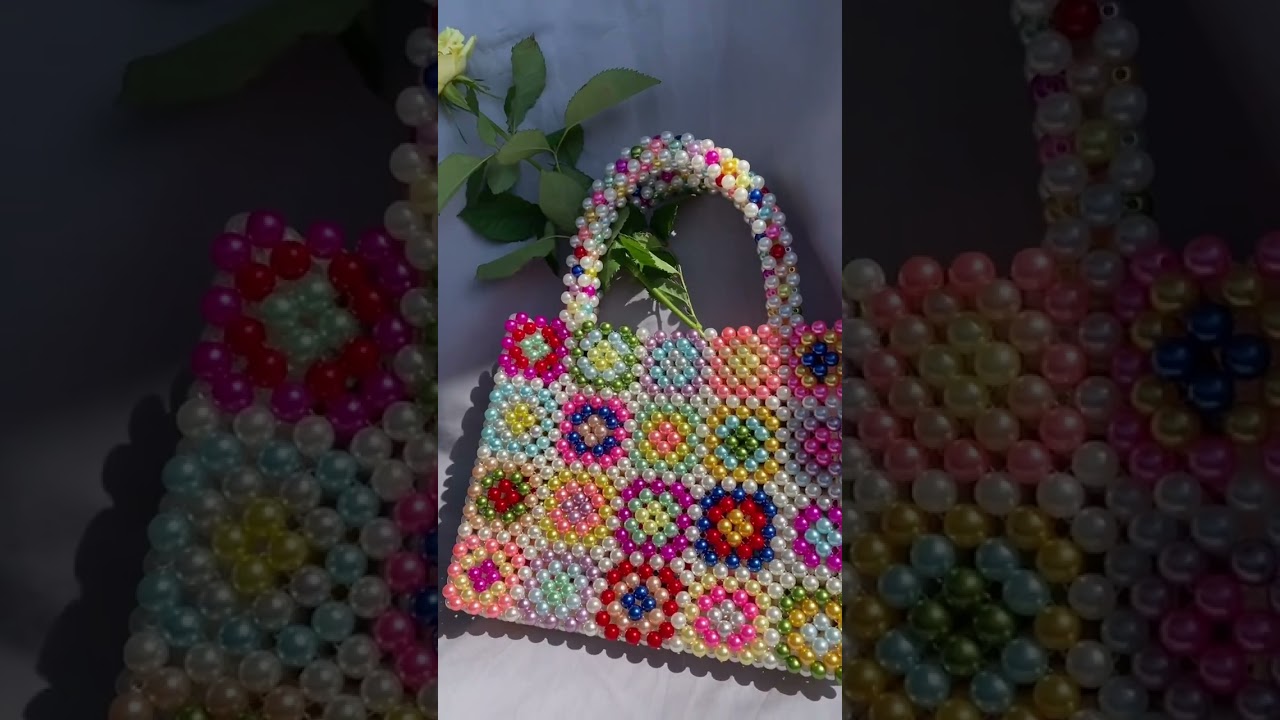 🌈Sac &agrave; main en perles color&eacute;es✨🌸🌈 | Fait-main