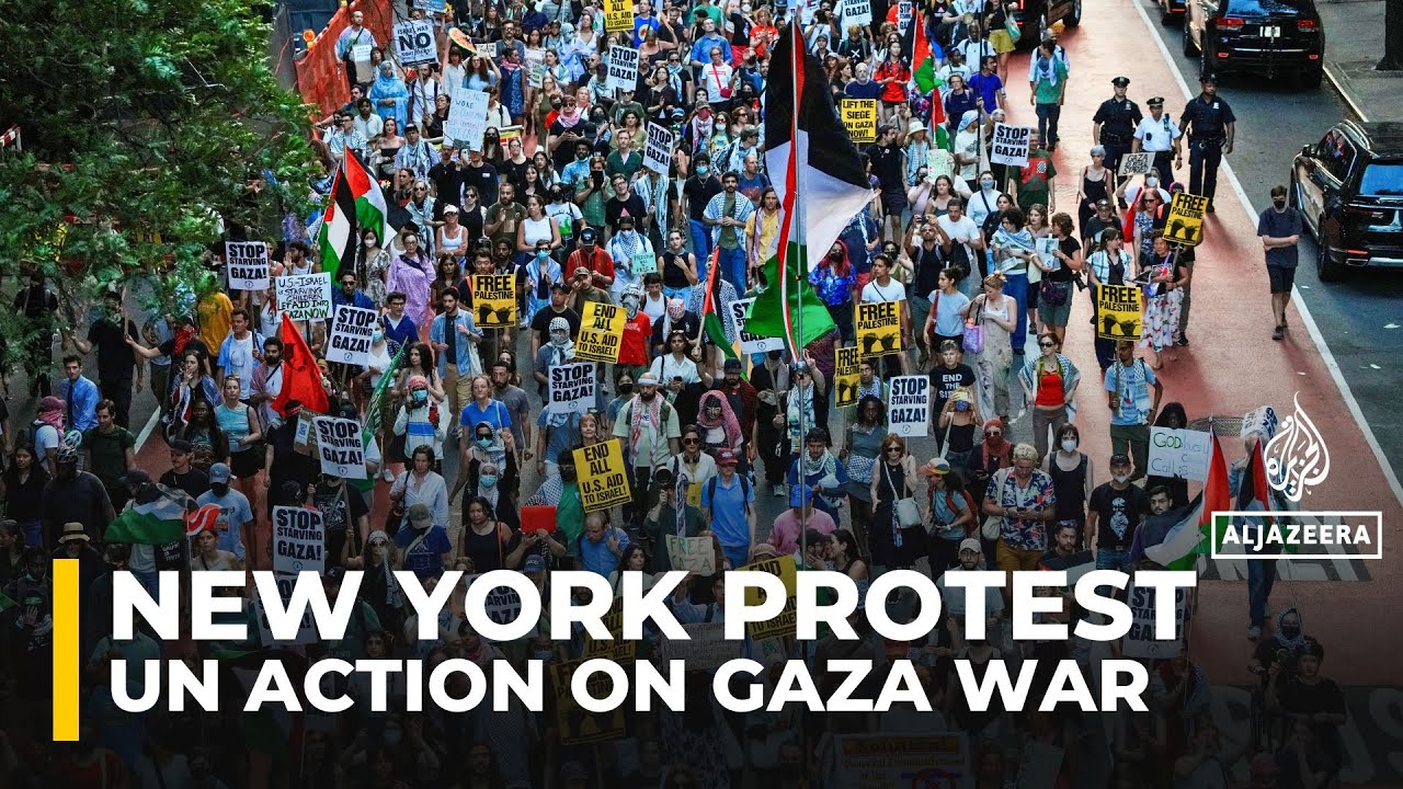 New York protesters urge UN, Guterres take decisive action against Israeli atrocities on Gaza