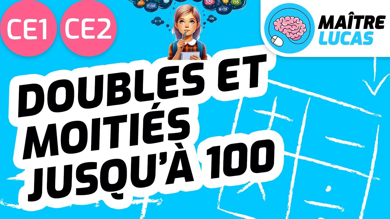 Doubles et moitiés jusqu'à 100 CE1 - CE2 - Cycle 2 - Maths - Mathématiques - Calcul
