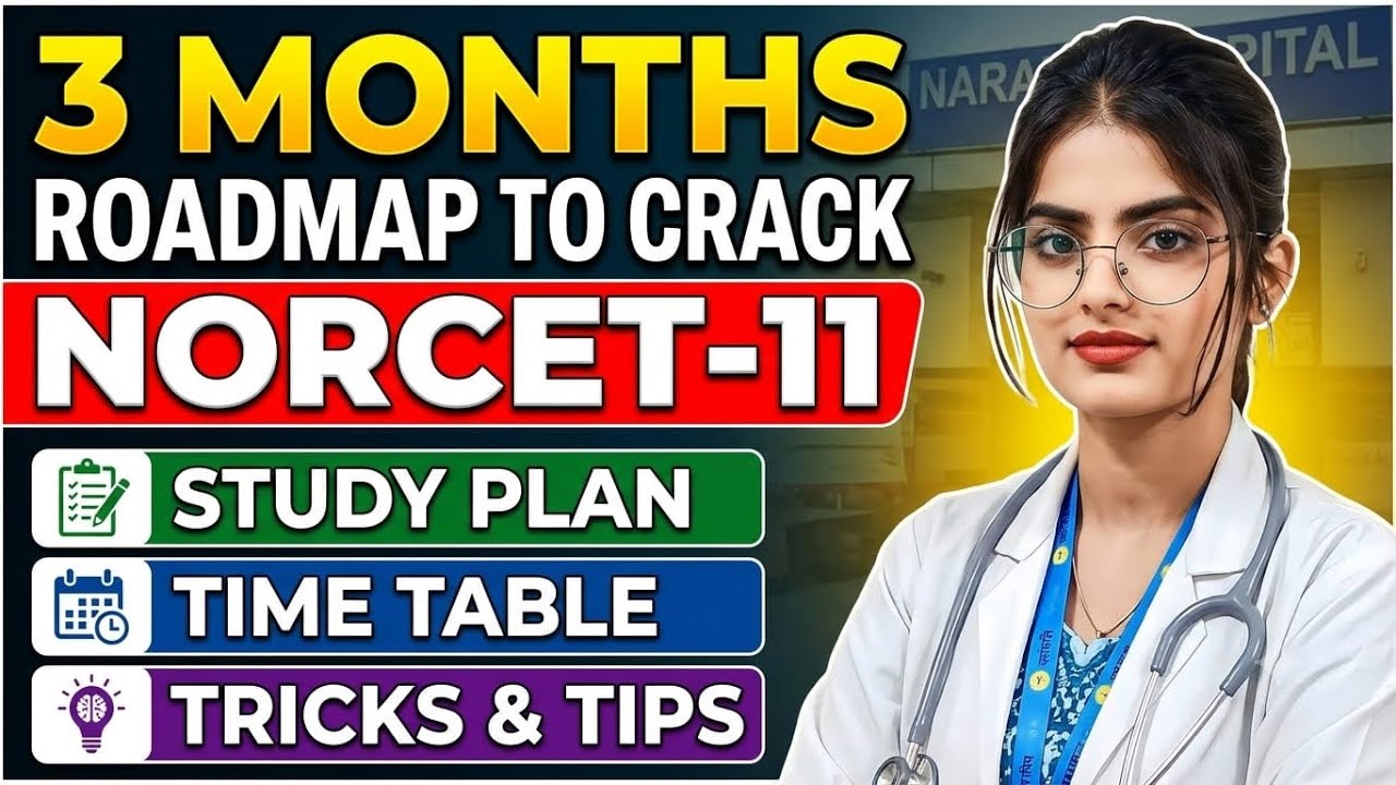 Road map for NORCET-11🎯 3 month study plan to crack NORCET-11⏰📚 3 month study timetable