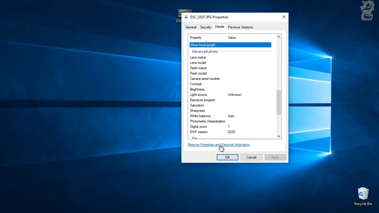 How to Remove Properties and Personal information from files, photos