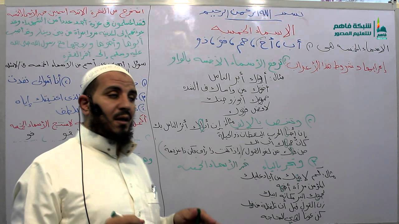 لغتي الخالدة للصف الثاني متوسط - درس الاسماء الخمسة