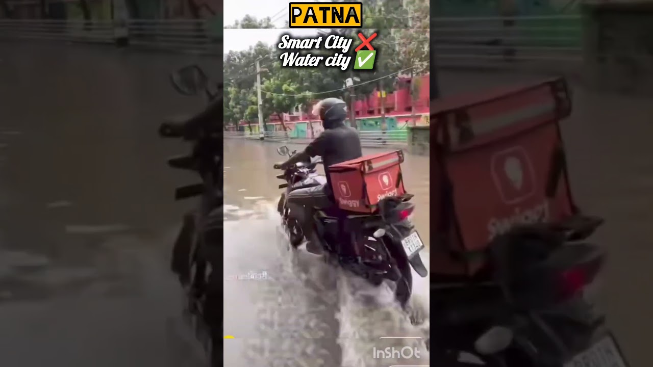 After 6 years flood in Patna⛈️# rainfall#bearGrylls meme#rainrain#ytshorts
