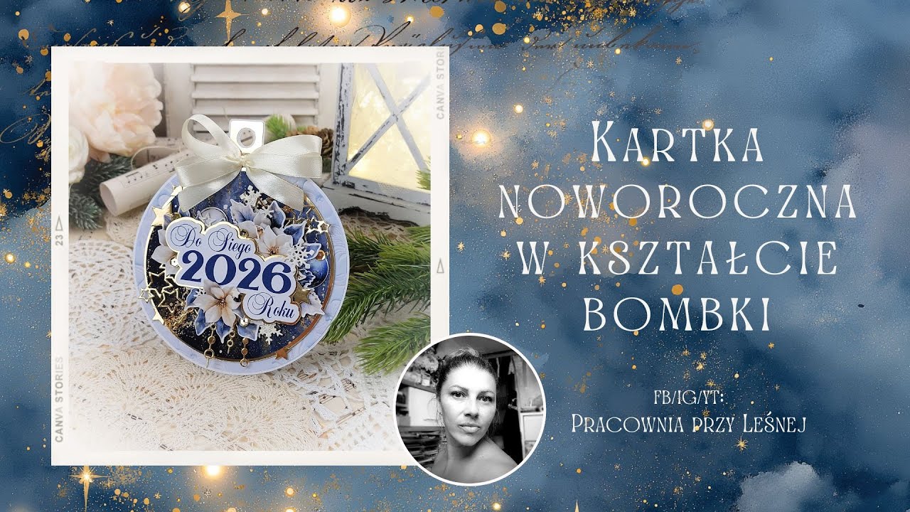 Kartka noworoczna w kształcie bombki - New Year’s card in the shape of a bauble #tutorial #diy