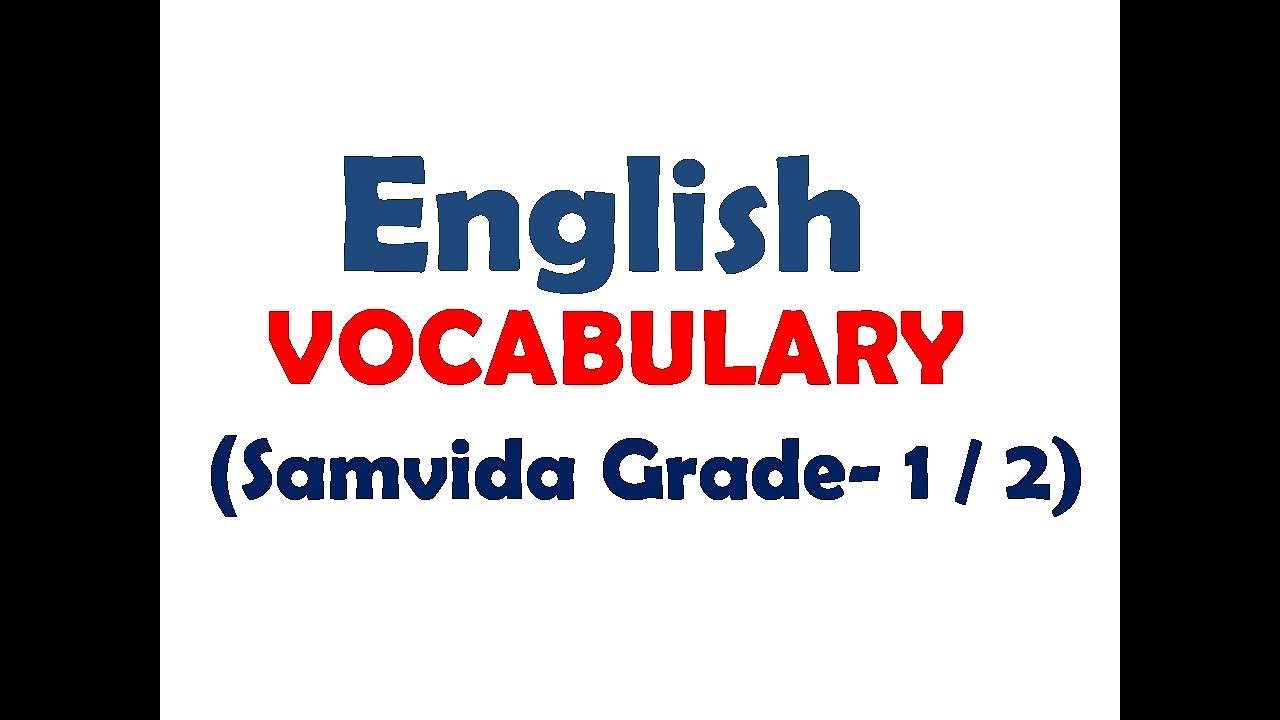 Vocabulary for samvida grade 1-2