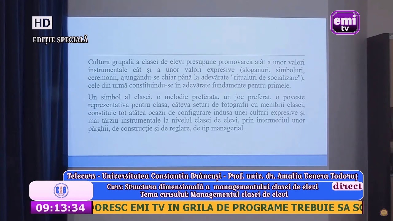 Telecurs - Universitatea Constantin Brancuși - Prof. univ. dr. Amalia Todoruț - Managementul clasei