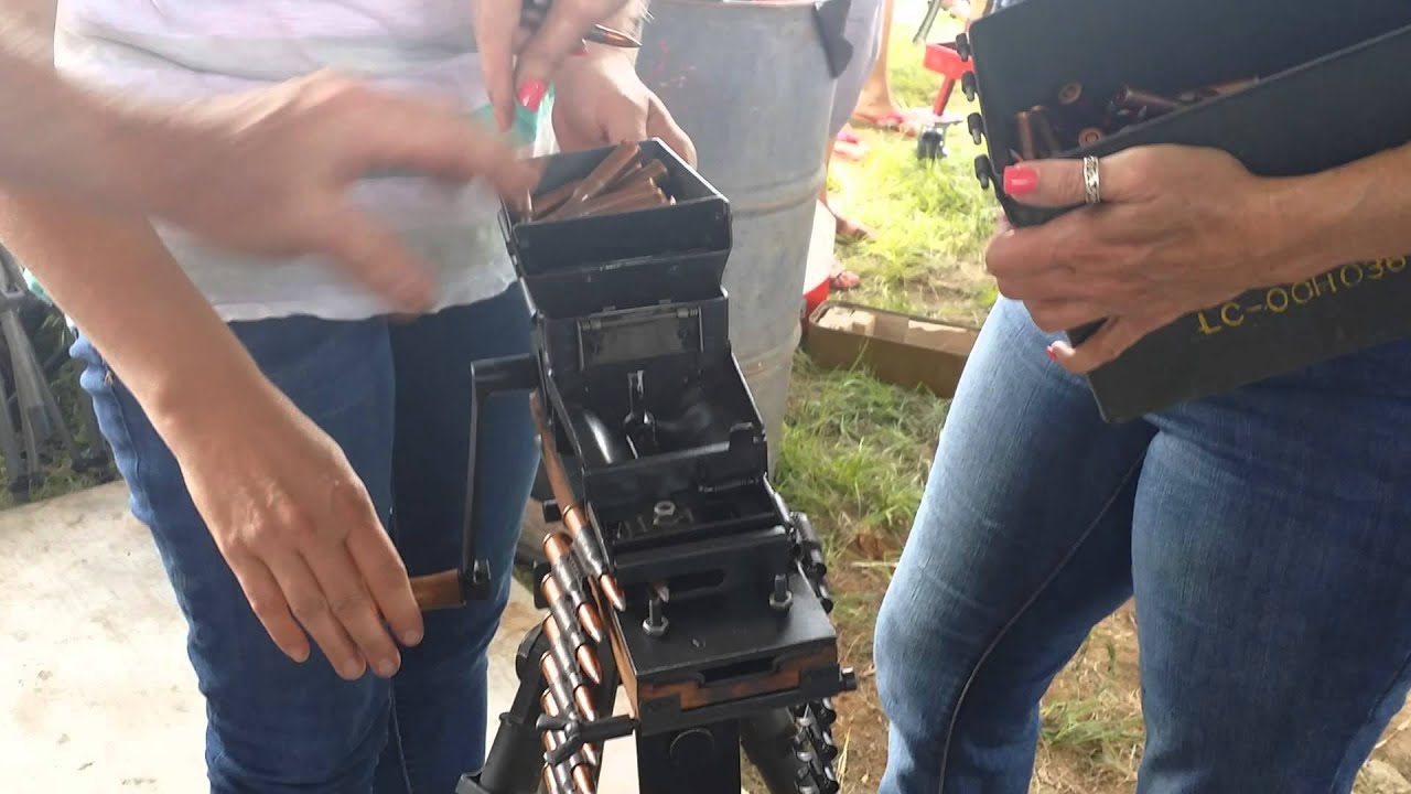 Texas NFA Gun Trust:  using the PKM belt loader at the Leona Texas July 4th Machinegun Shoot!