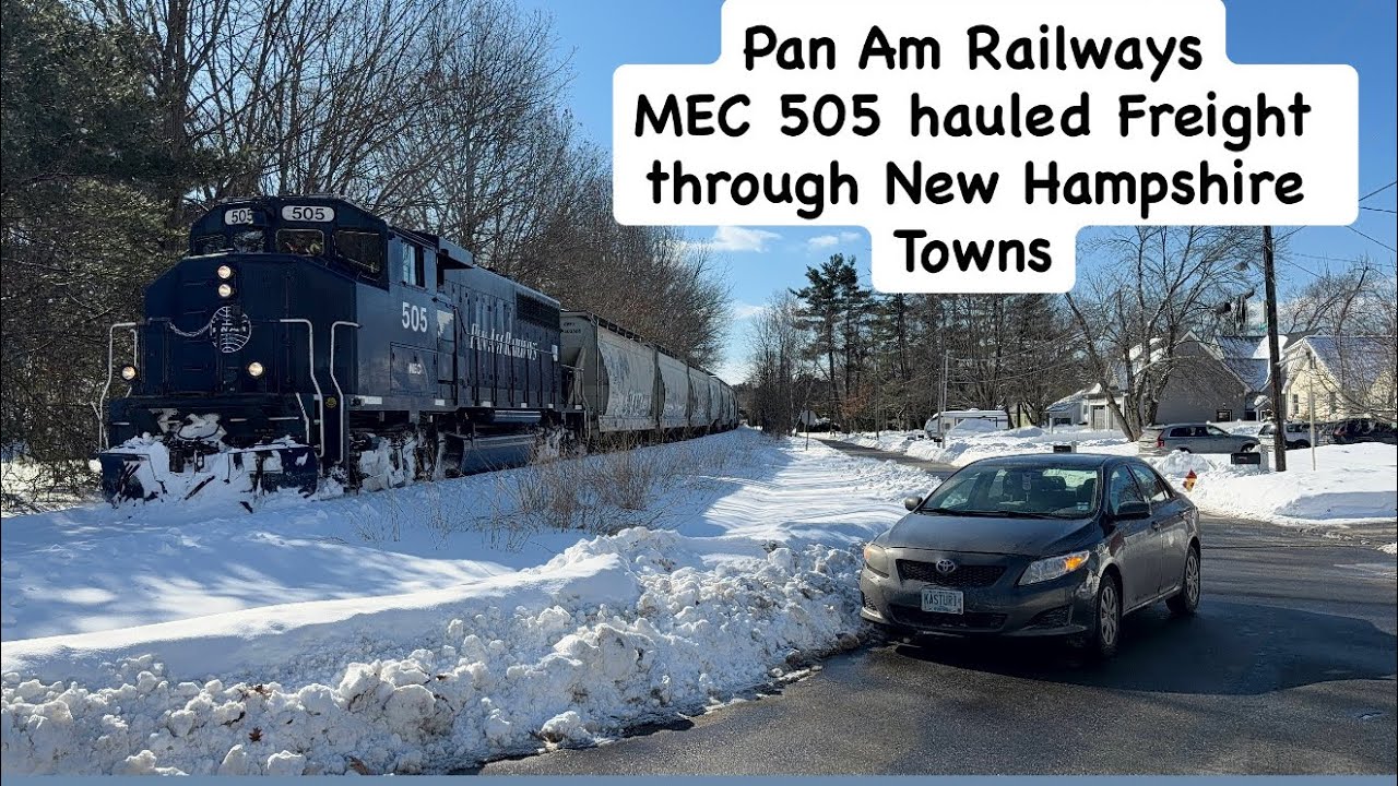 Pan Am Railways MEC 505 | CSX Freight through New Hampshire Towns | Manchester, Hooksett & Bow | 