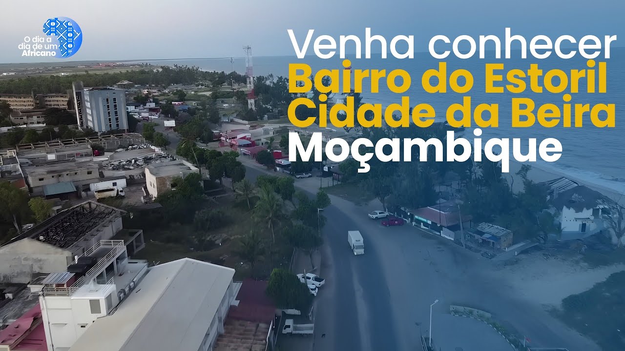 Bairro do Estoril, Cidade da Beira - Moçambique (Mozambique) visto por um drone 4k