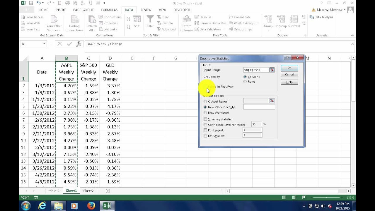 How to Use Excel for Descriptive Statistics  with Data Analysis Toolpak