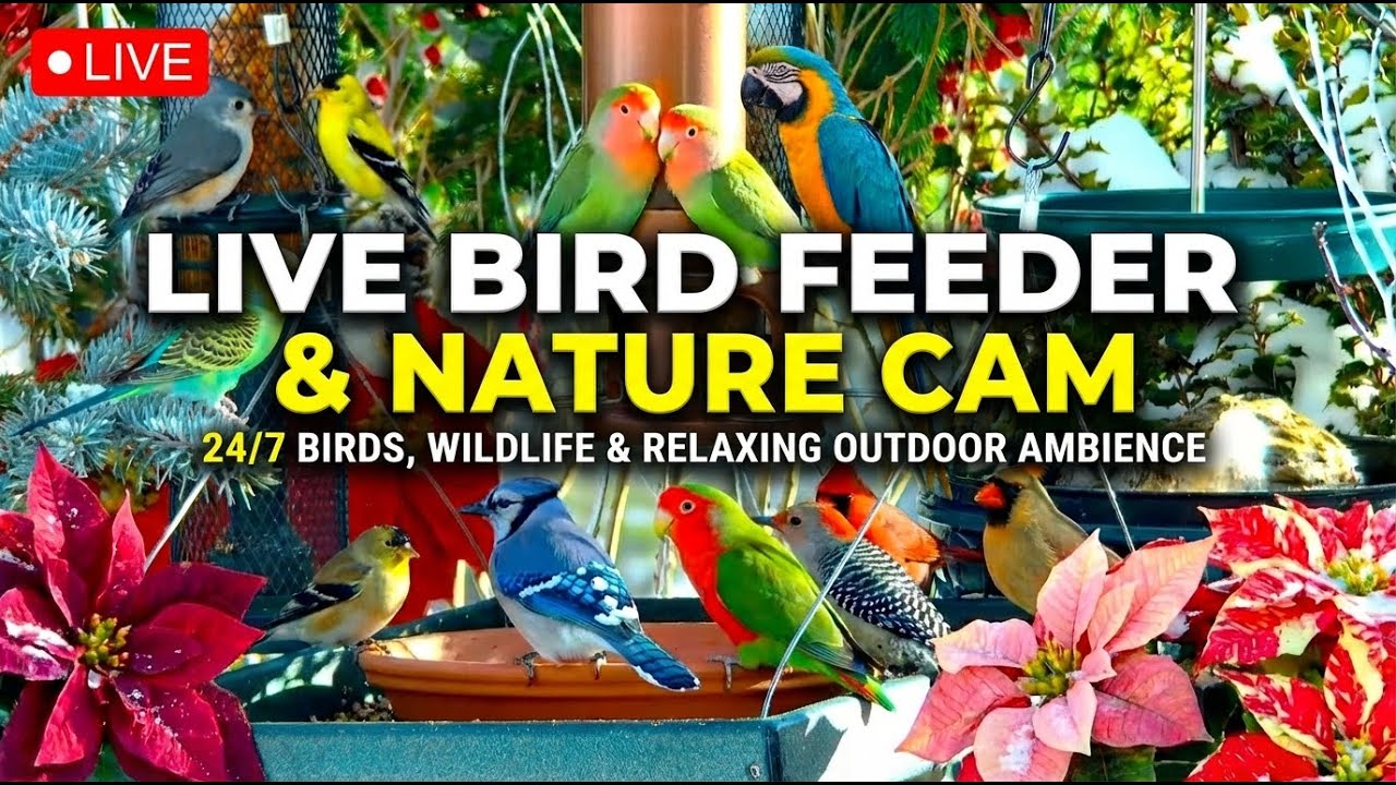 Live Bird Feeder & Nature Cam | 24/7 Birds, Wildlife & Relaxing Outdoor Ambience