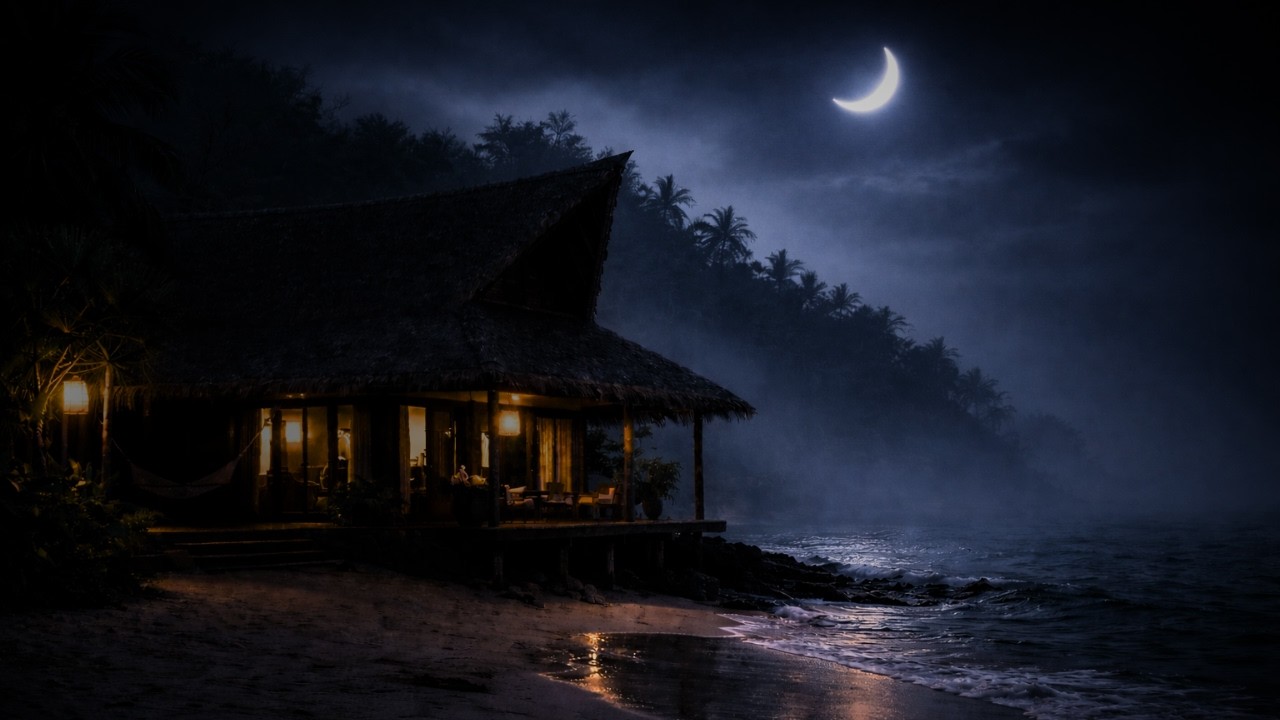 Can’t Sleep? Ocean Waves at a Cozy Beach Cabin 🌙 8 Hours | Black Screen