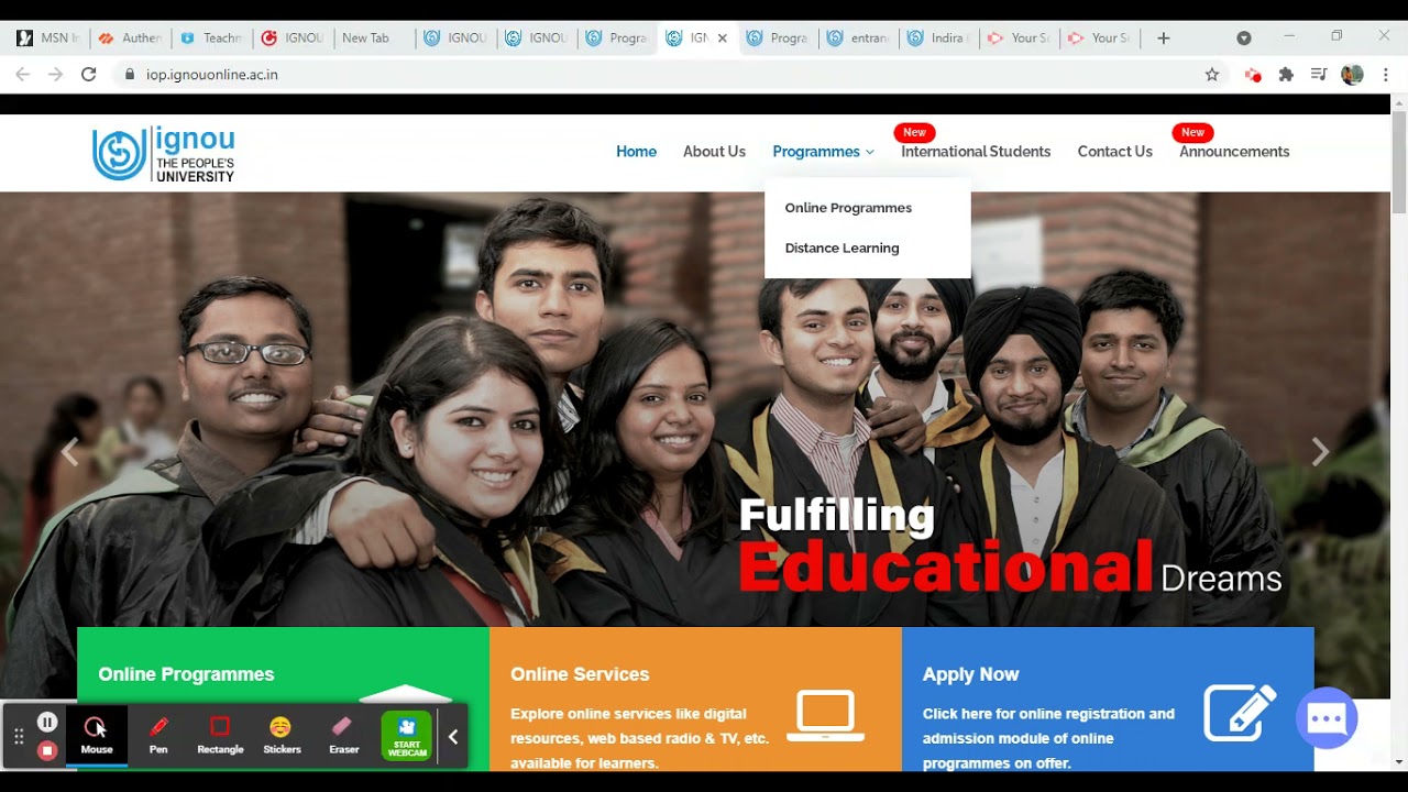IGNOU Admission 2021 and its Courses UG PG and PhD full information# Distance & Open learning mode