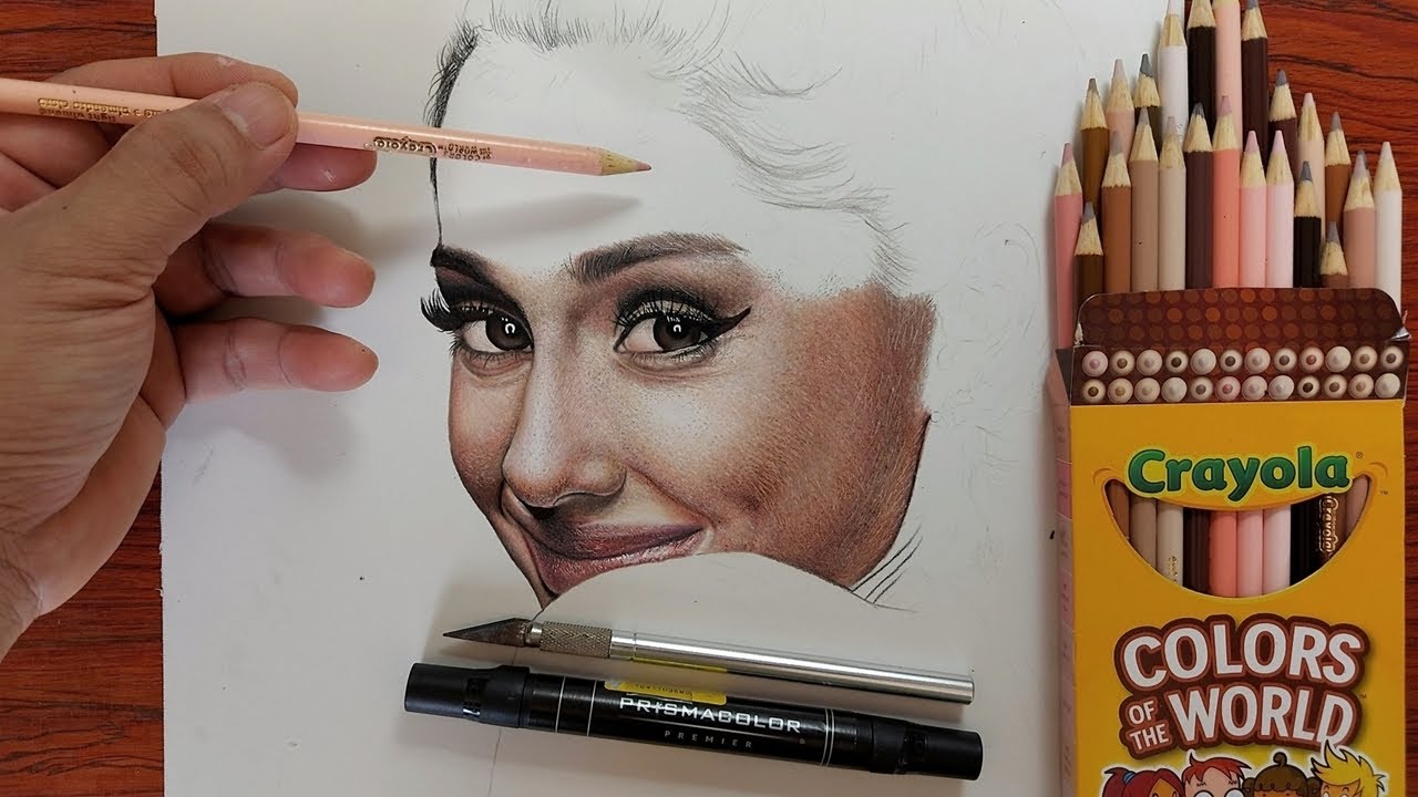 How to Draw with Marker, Craft Knife & CRAYOLA Colors of the World Colored Pencil- Drawing Tutorial