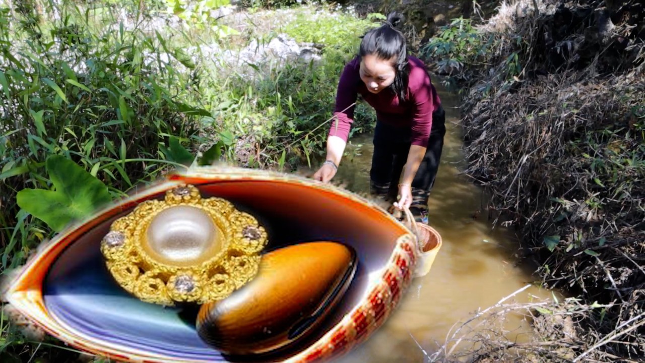 😲😲  From Soil to Rich Woman: Discovering Amazing Night Pearls in Giant Clams
