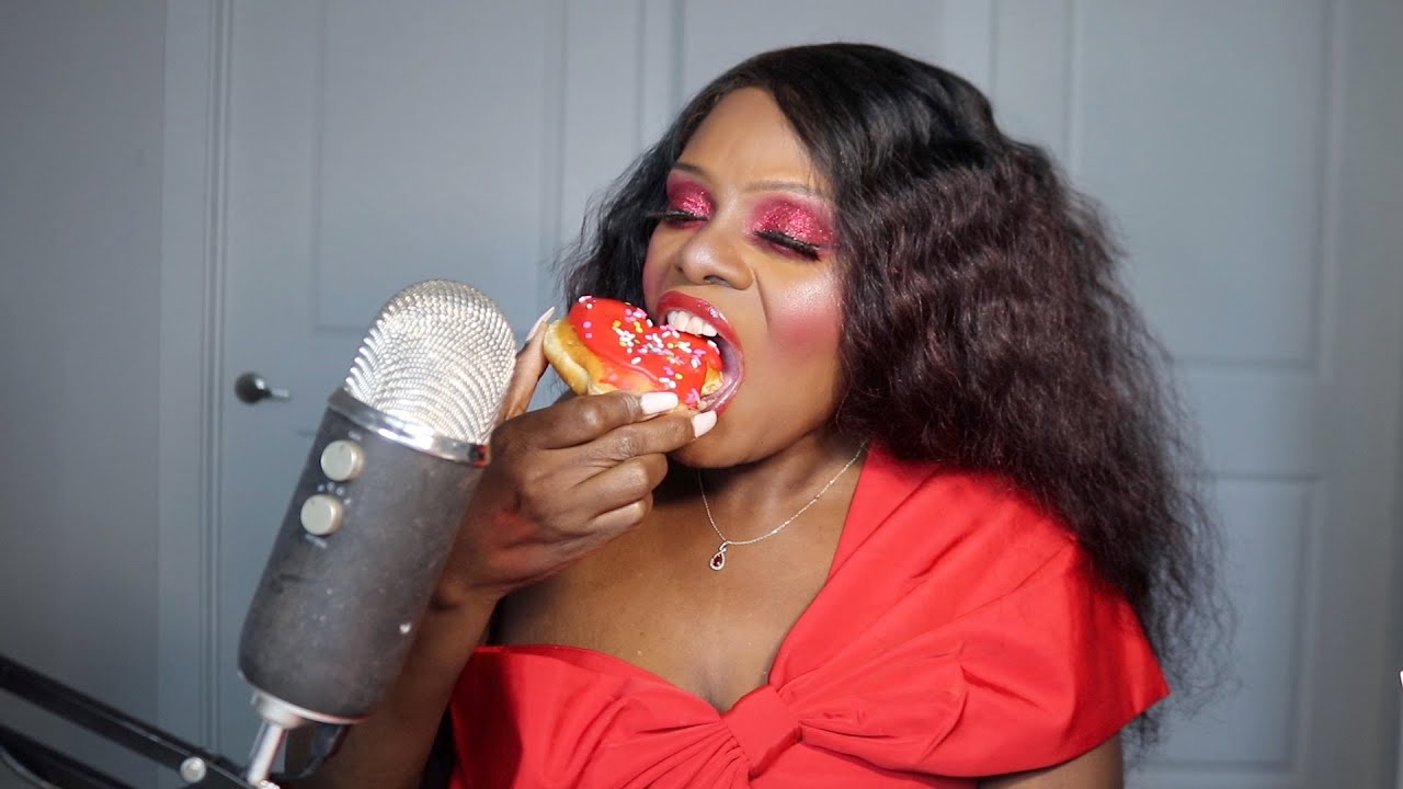 Krispy Kreme 2024 Valentines Day Donuts ASMR Eating Sounds
