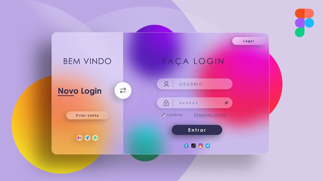 Design de Tela de Login UI no Figma [Glassmorphism]
