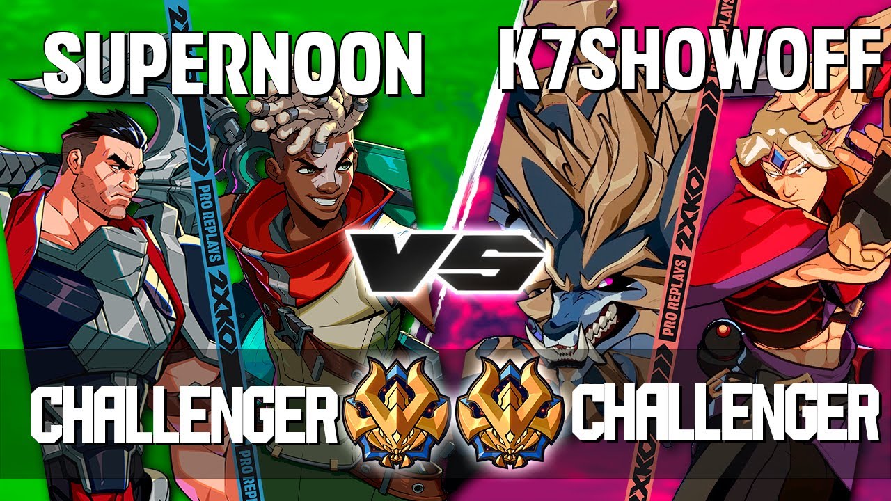 2XKO ▰ SUPERNOON (Ekko-Darius) vs K7 SHOWOFF (Warwick-Yasuo) ▰ 2XKO Pro level replays
