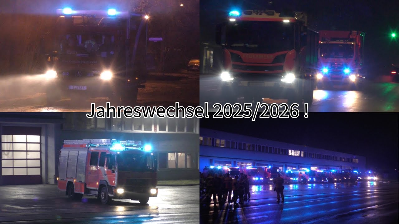 Ausnahmezustand zu Silvester in der Hauptstadt | Einsatzfahrten Feuerwehr, Polizei, Rettungsdienst